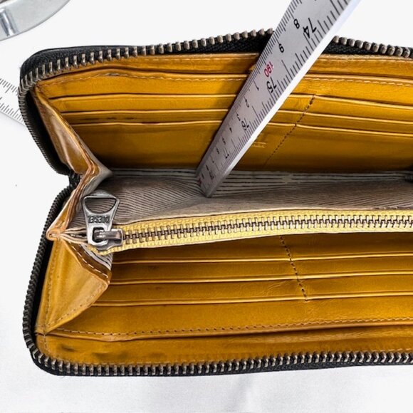 Vgt  Diesel  Black Leather Wallet Full Zip Store Mone & Credit Card Logo (64) - Picture 9 of 11